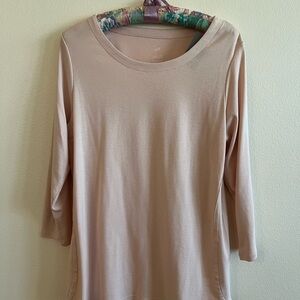 J.Jill Pink Scoopneck 3/4 Sleeve Top